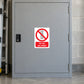 Do not use ladder warning sticker with red no-ladder symbol and text