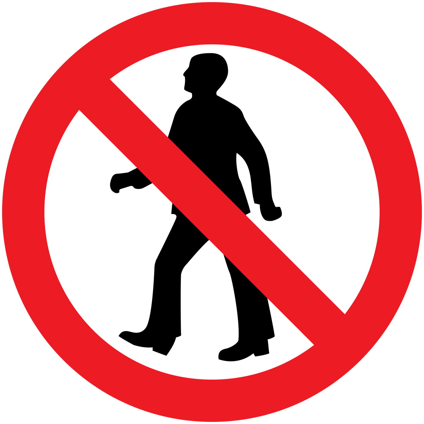 No people sticker with red prohibition sign and black person silhouette