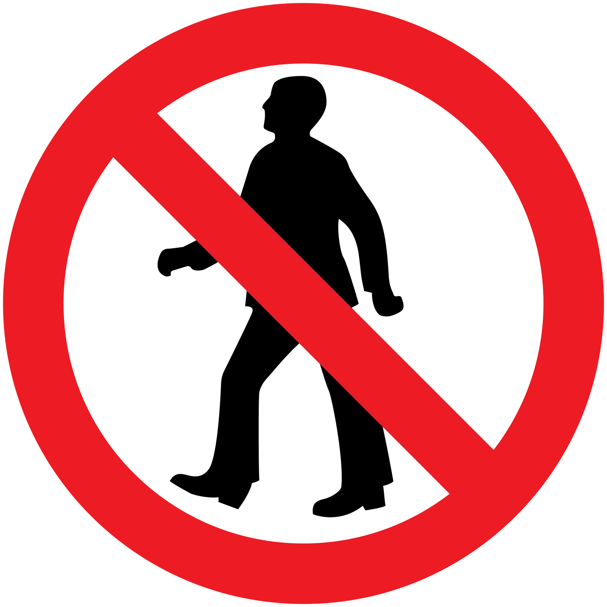 No people sticker with red prohibition sign and black person silhouette