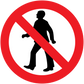 No people sticker with red prohibition sign and black person silhouette