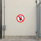 Do Not Ride sticker with red prohibition sign over rider icon