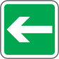 Green exit door down vinyl sticker with white left arrow