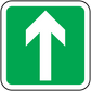 Green square arrow sticker with a white up arrow