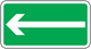 Green rectangle sticker with long white right arrow