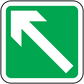 Green arrow up-right direction sticker with white arrow on solid background