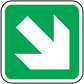 Green rounded-square sticker with white down arrow