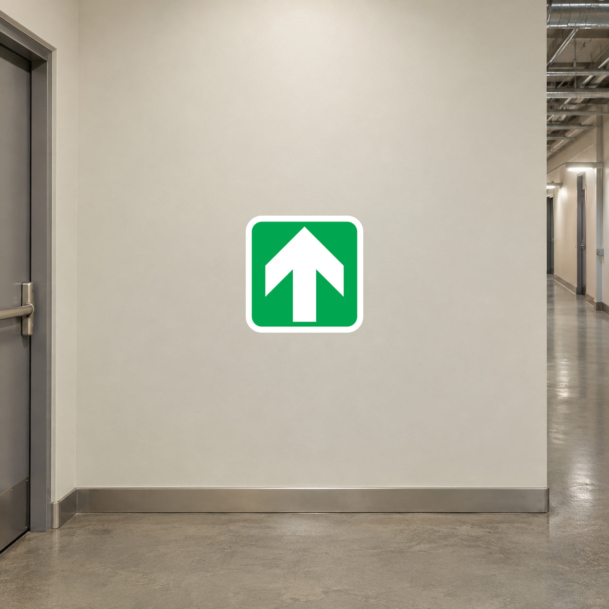Green square up-arrow sticker