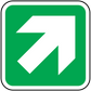 Green square sticker with white up-right arrow
