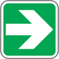 Square left arrow sticker, green background with white directional arrow inside