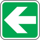 Left arrow sticker, green square with white arrow and white border