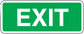 Green exit sticker with bold white EXIT text