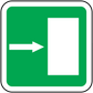 Right door direction sticker: green square icon with arrow pointing right