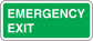 Emergency exit rectangular sticker, green background with white text and border