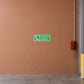 Emergency telephone sticker, green with white phone icon and text
