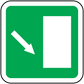 Green emergency down sticker with white border, down arrow, and white panel