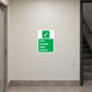 Rectangle wall sticker for fire escape light switch, green check and text