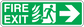 Emergency fire exit right sticker with green FIRE EXIT text, running icon, right arrow