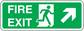 Green FIRE EXIT emergency sticker with running figure and right arrow