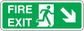 Fire exit down-right sticker with FIRE EXIT text and white arrow
