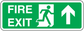 Fire exit door sticker, green with white FIRE EXIT text and arrows