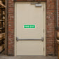 Green rectangular Fire Exit sticker with white “FIRE EXIT” text