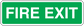Fire exit rectangle sticker, green with white border and FIRE EXIT text