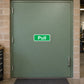 Green Pull safety sign sticker for doors
