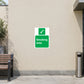 Green Smoking area safety sign sticker with checkmark icon, rectangular