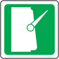 Slot machine sticker with green rounded border and lever with card outline