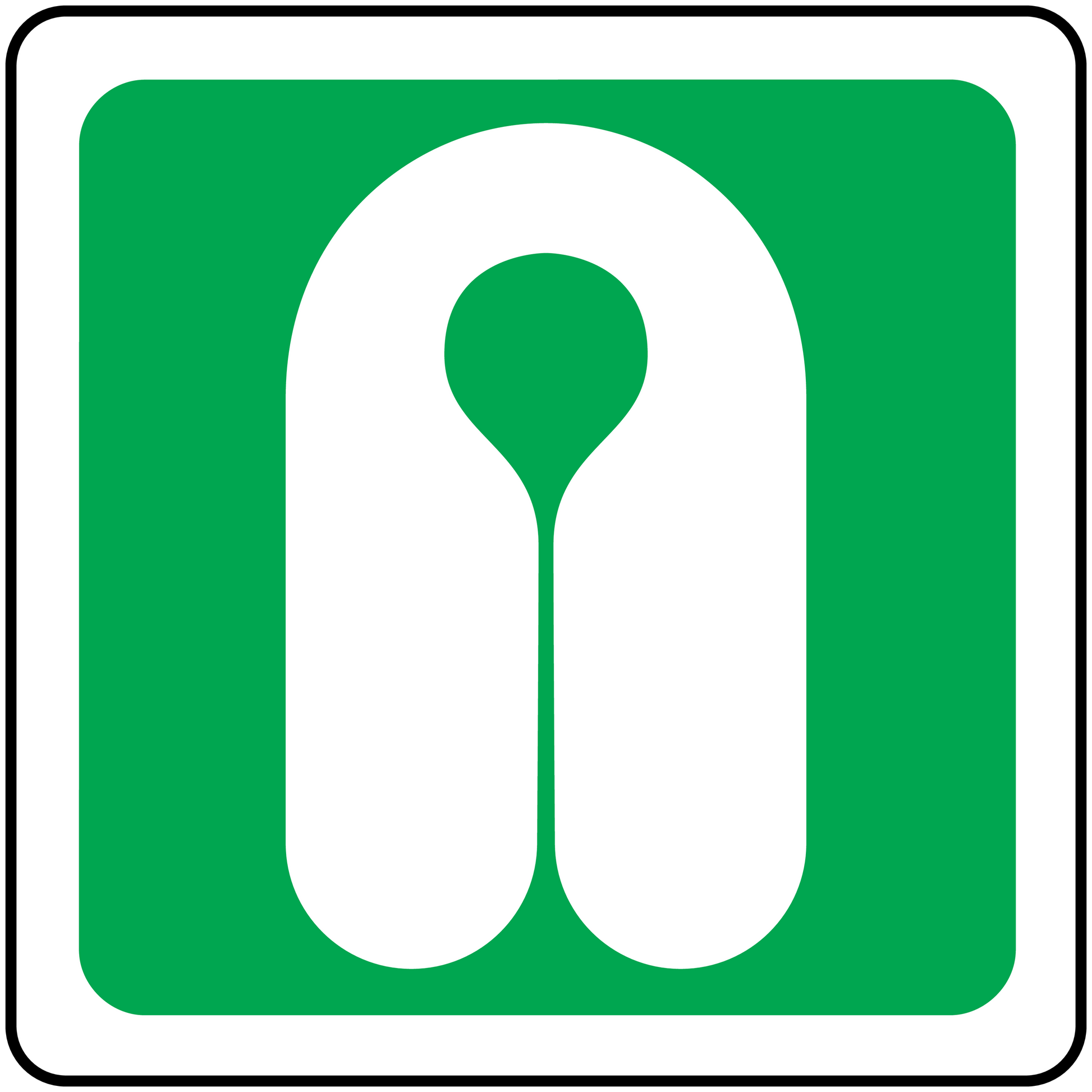 Green life jacket sticker with white life preserver icon