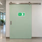 Slide to Open safety sticker on a commercial sliding door