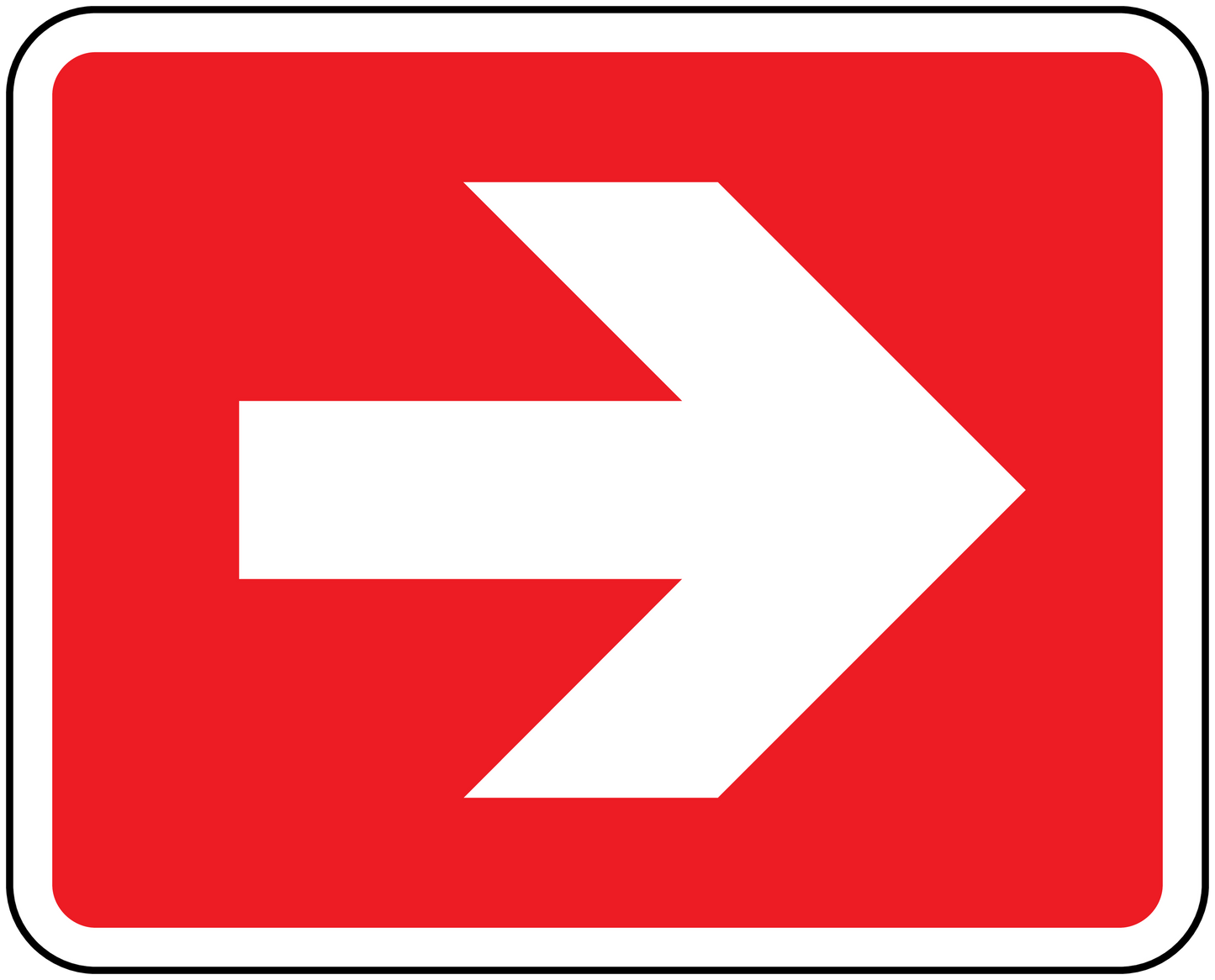 Fire exit right safety sticker with red background and white right arrow
