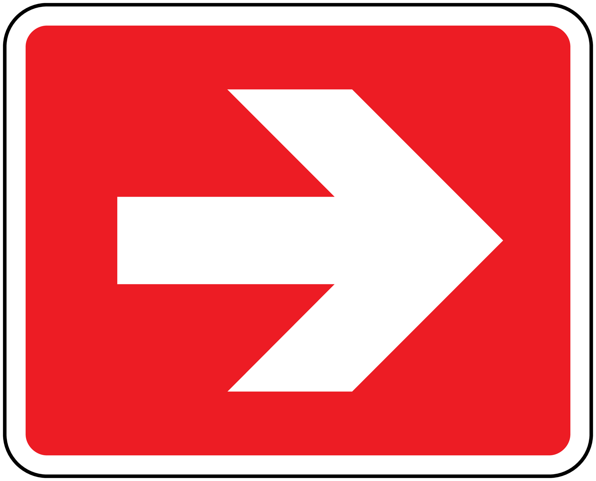 Fire exit right safety sticker with red background and white right arrow