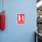 Dry powder fire extinguisher sticker, red and white symbol with Dry powder text