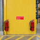 Red sticker: “Fire extinguisher must be kept clear”