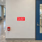 Red rectangular fire alarm call point sticker for wall mounting