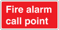 Rectangle fire alarm call point sticker, red background with white warning text
