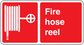 Fire hose reel sticker with red fire hydrant icon and “Fire hose reel” text