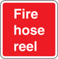 Fire hose reel text sticker, red with white lettering