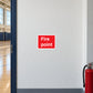 Fire point text sticker: red square with white “Fire point” lettering