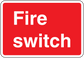 Red phone sticker with white 'Fire switch' text