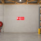 Fire hose must be kept clear warning sticker, red and white rectangular label