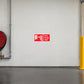 Fire hose reel sticker with red reel icon and white “Fire hose reel” text