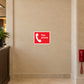Fire phone logo sticker, square red and white design