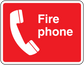 Red fire phone sticker with white phone icon and Fire phone text