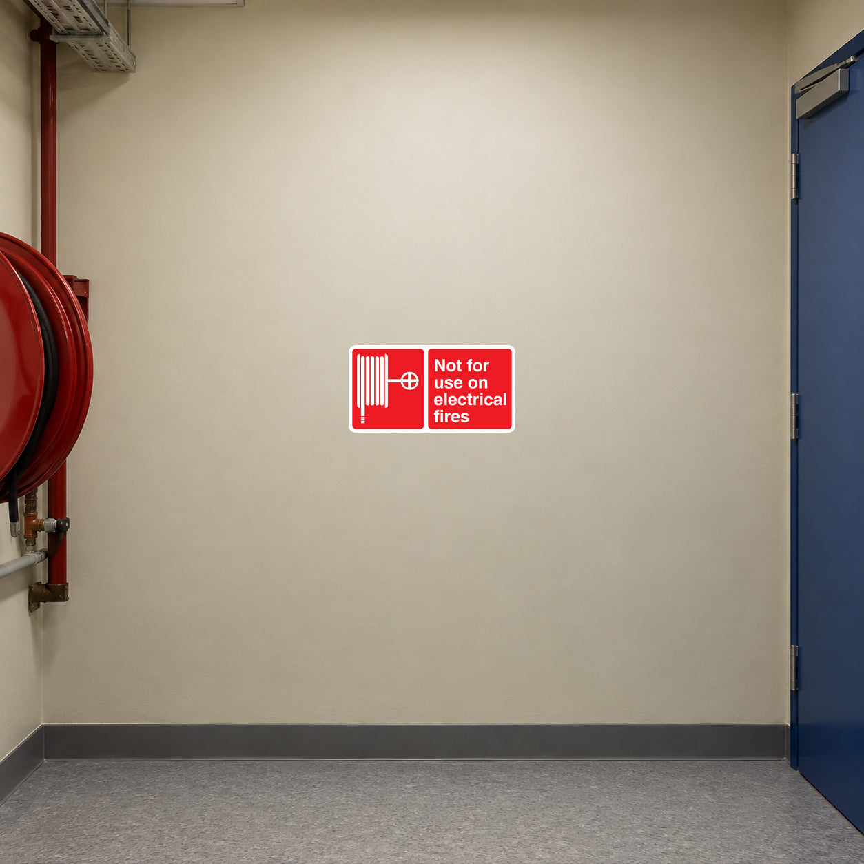 Fire extinguisher safety label: not for use on electrical fires