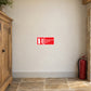 Red safety sticker with white warning text: Not to be used on liquid fires