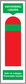 Fire extinguisher sticker for vapor liquids, green header and red striped graphic