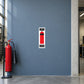 CO2 fire extinguisher identification sticker at a technical workshop fire station