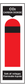 CO2 carbon dioxide fire extinguisher sticker, red and black cylinder graphic, safety text